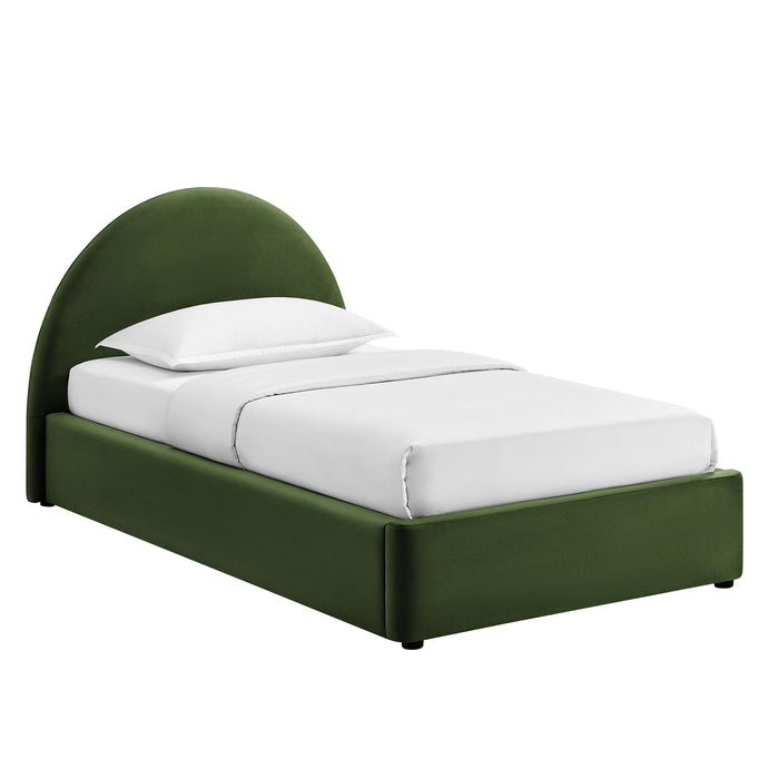 Modway Resort Arched Performance Velvet Storage Platform Bed Frame in Twin - front view 7