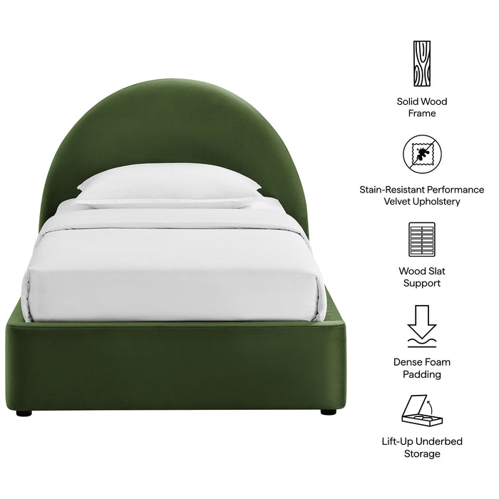 Modway Resort Arched Performance Velvet Storage Platform Bed Frame in Twin - dimensions and specifications 157
