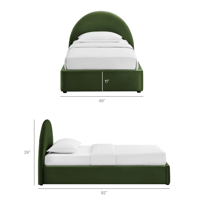 Modway Resort Arched Performance Velvet Storage Platform Bed Frame in Twin - dimensions and specifications 158