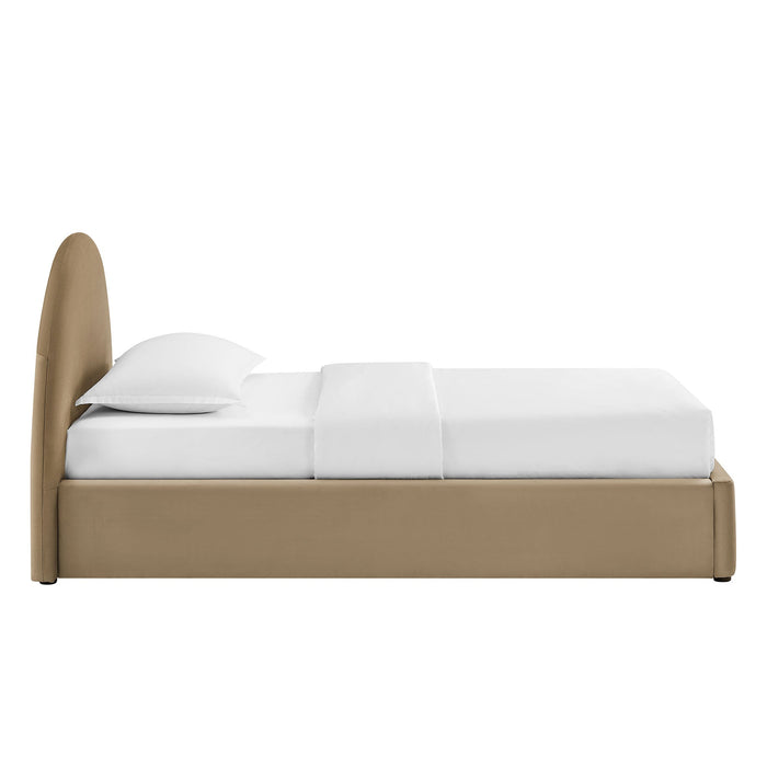 Modway Resort Arched Performance Velvet Storage Platform Bed Frame in Twin - side view 37