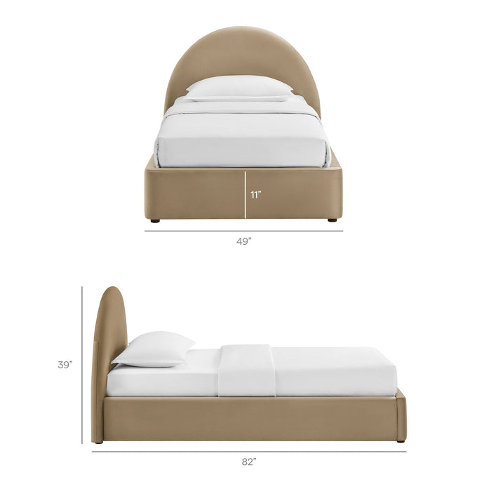 Modway Resort Arched Performance Velvet Storage Platform Bed Frame in Twin - dimensions and specifications 154