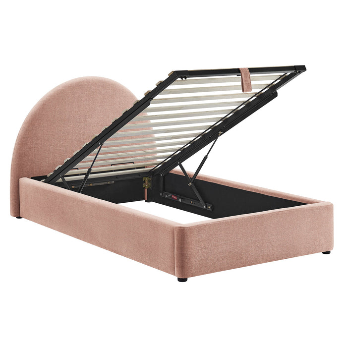 Modway Resort Upholstered Fabric Storage Platform Bed Frame in Twin - angled view
