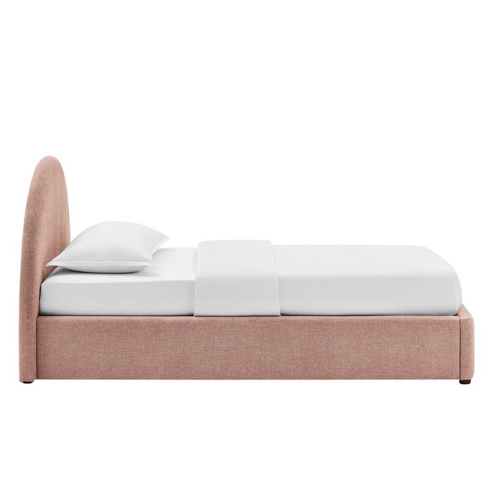 Modway Resort Upholstered Fabric Storage Platform Bed Frame in Twin - side view