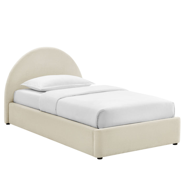 Modway Resort Upholstered Fabric Storage Platform Bed Frame in Twin - front view 5