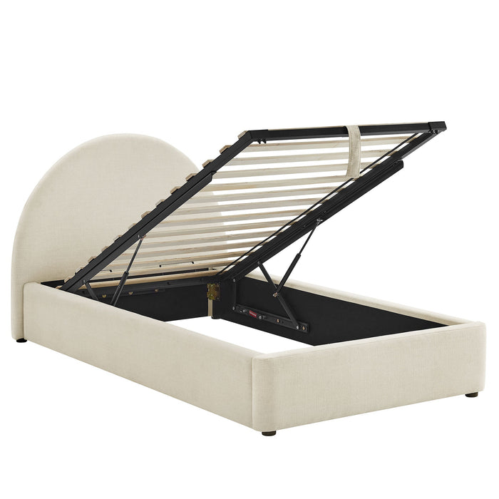 Modway Resort Upholstered Fabric Storage Platform Bed Frame in Twin - angled view 25