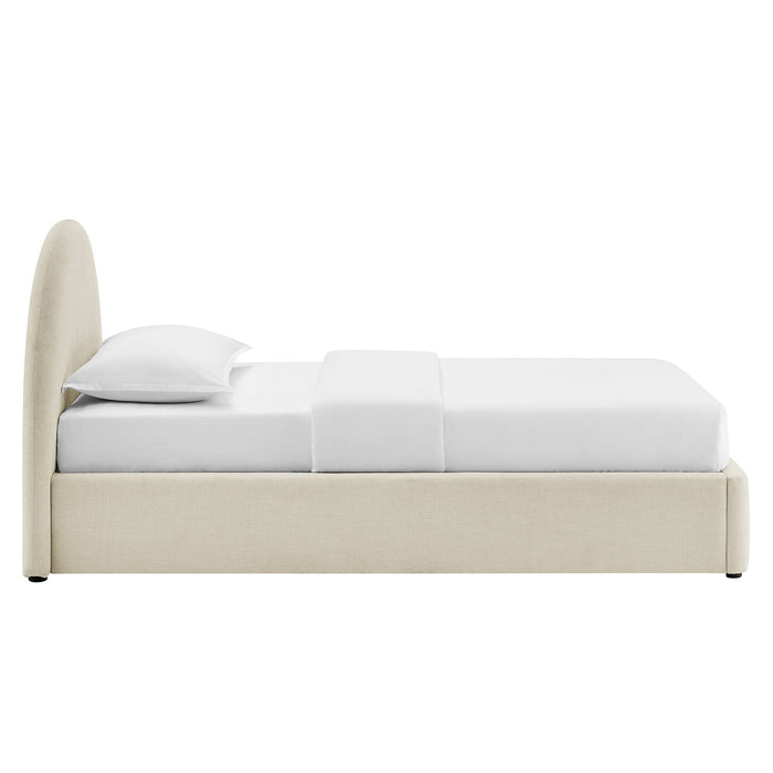 Modway Resort Upholstered Fabric Storage Platform Bed Frame in Twin - side view 45