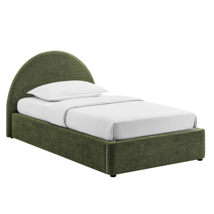Modway Resort Upholstered Fabric Storage Platform Bed Frame in Twin - front view 6