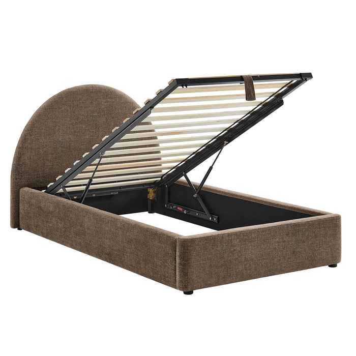 Modway Resort Upholstered Fabric Storage Platform Bed Frame in Twin - angled view 27