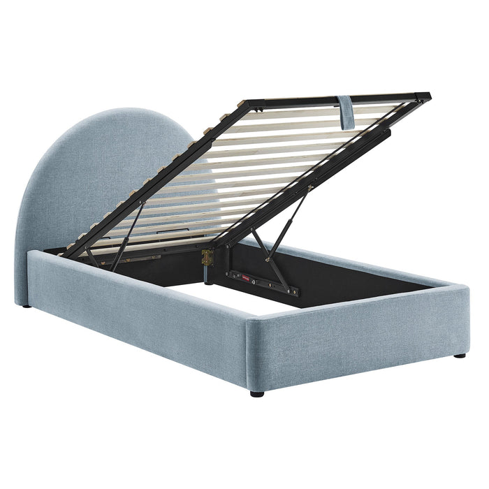 Modway Resort Upholstered Fabric Storage Platform Bed Frame in Twin - angled view 28