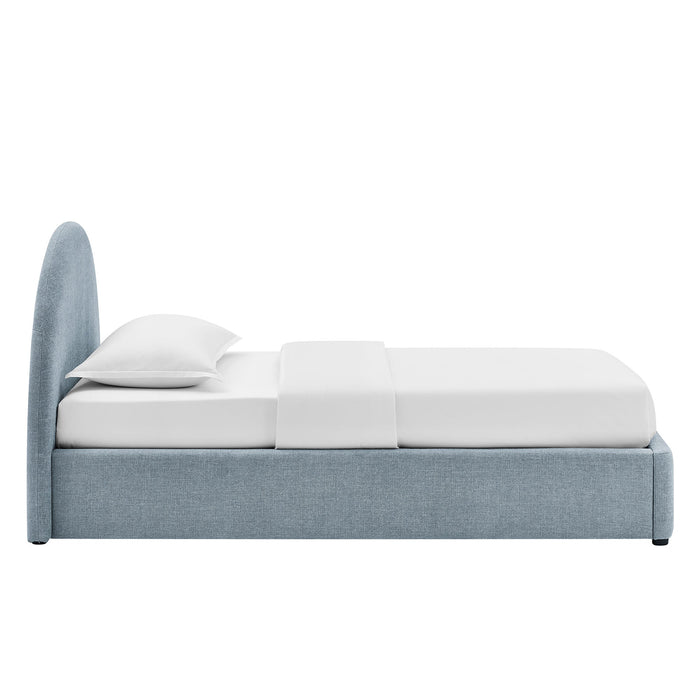 Modway Resort Upholstered Fabric Storage Platform Bed Frame in Twin - side view 48