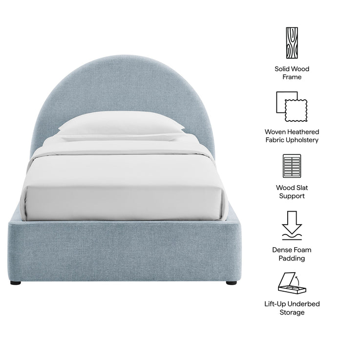 Modway Resort Upholstered Fabric Storage Platform Bed Frame in Twin - dimensions and specifications 195