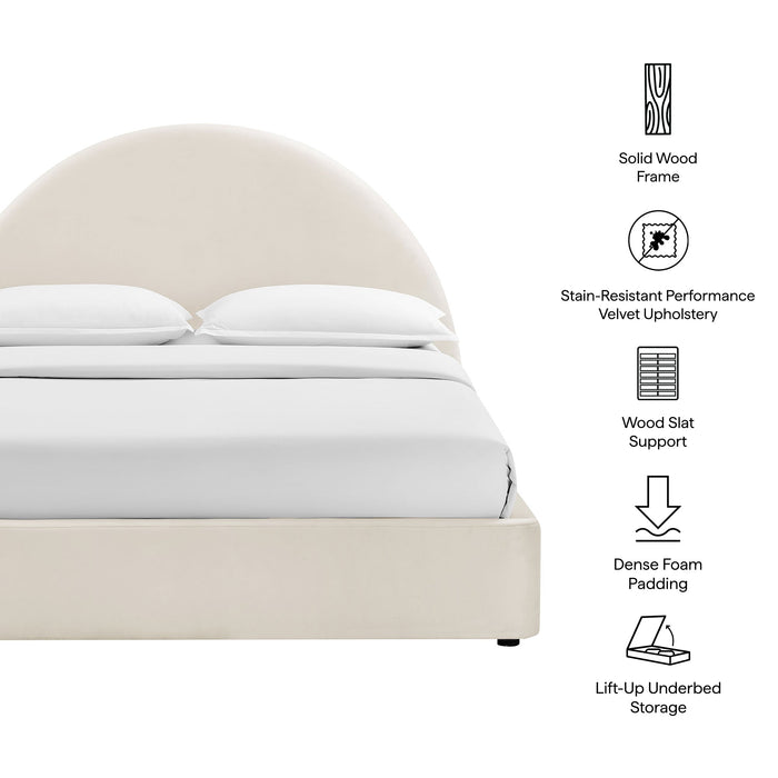Modway Resort Arched Performance Velvet Storage Platform Bed Frame in Full - dimensions and specifications 161