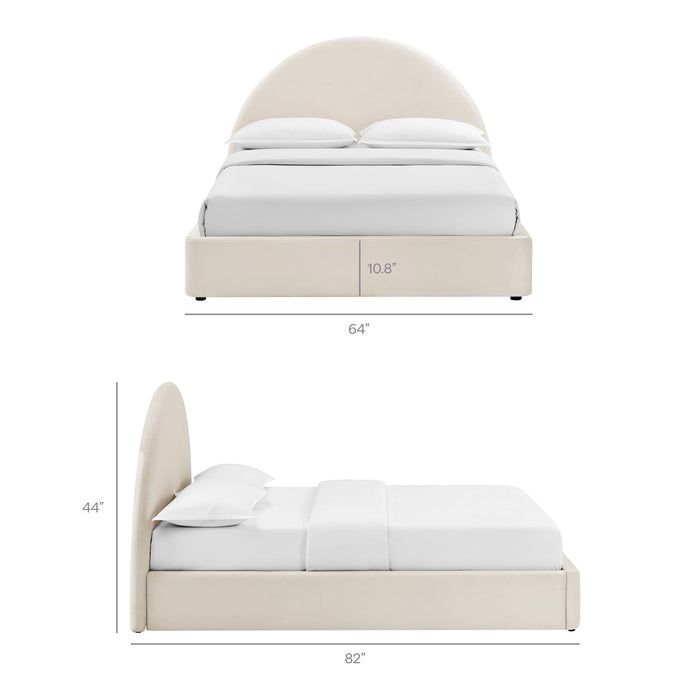 Modway Resort Arched Performance Velvet Storage Platform Bed Frame in Full - dimensions and specifications 162