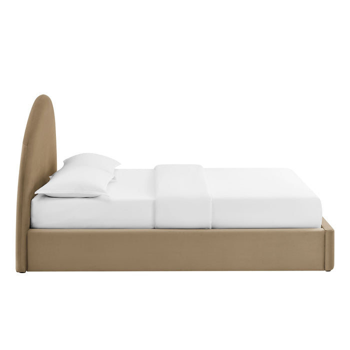 Modway Resort Arched Performance Velvet Storage Platform Bed Frame in Full - side view 40