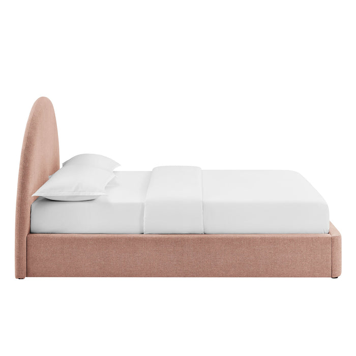 Modway Resort Upholstered Fabric Storage Platform Bed Frame in Full - side view