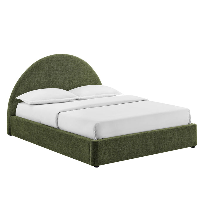 Modway Resort Upholstered Fabric Storage Platform Bed Frame in Full - front view 10