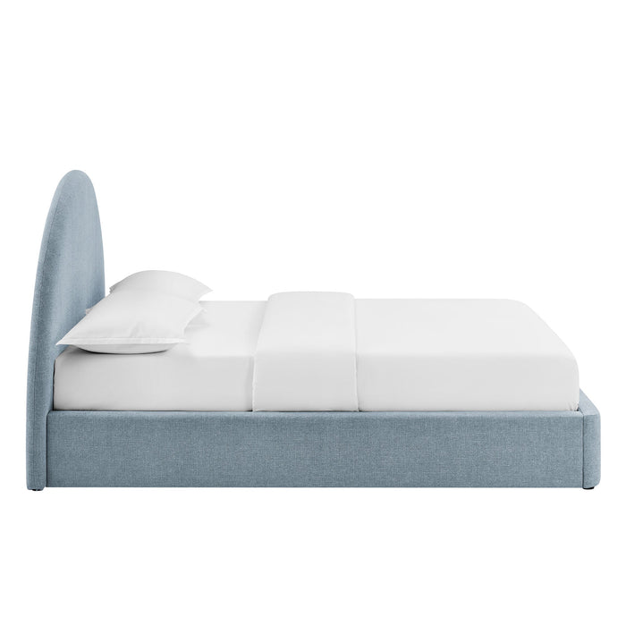 Modway Resort Upholstered Fabric Storage Platform Bed Frame in Full - side view 52