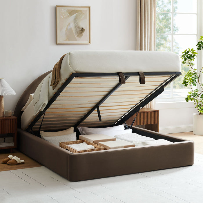 Modway Resort Arched Performance Velvet Storage Platform Bed Frame in Queen - lifestyle view 129