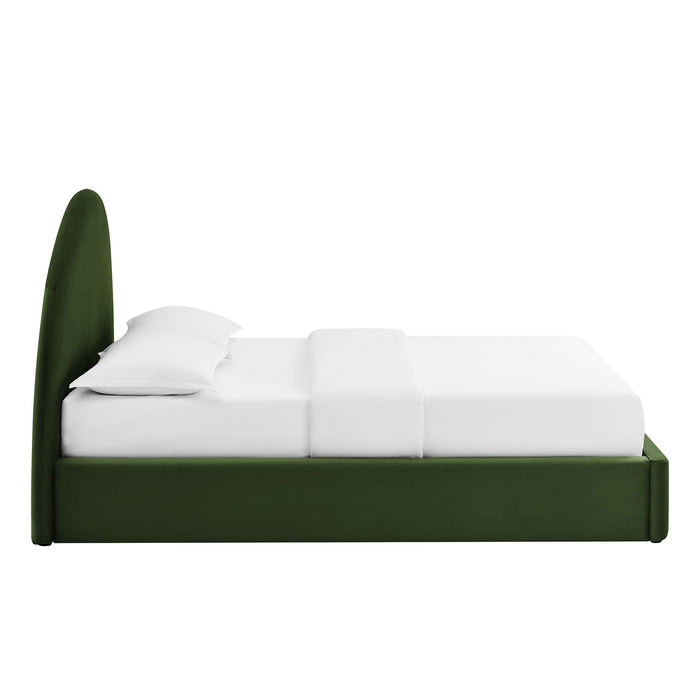 Modway Resort Arched Performance Velvet Storage Platform Bed Frame in Queen - side view 43
