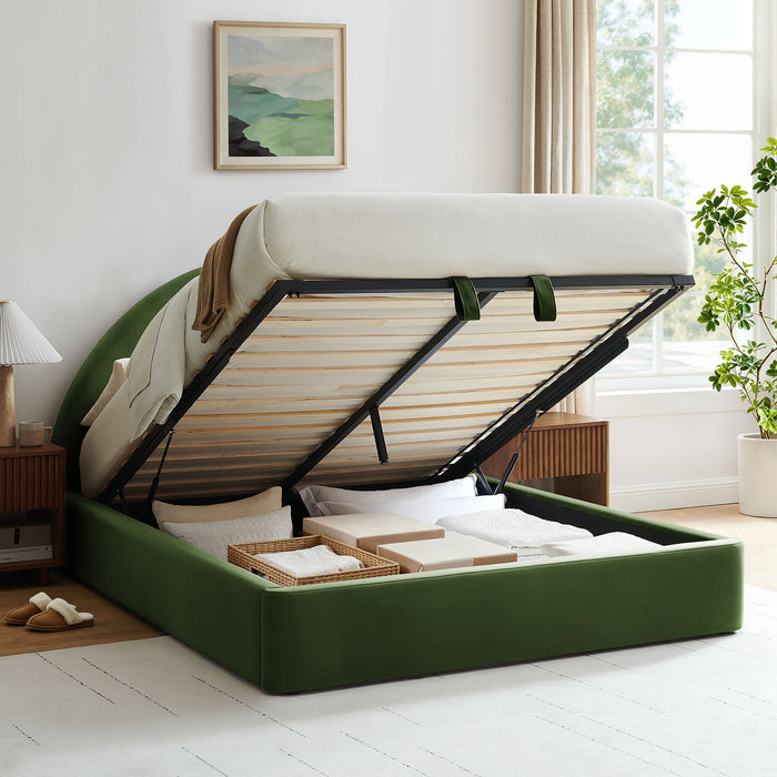 Modway Resort Arched Performance Velvet Storage Platform Bed Frame in Queen - lifestyle view 139