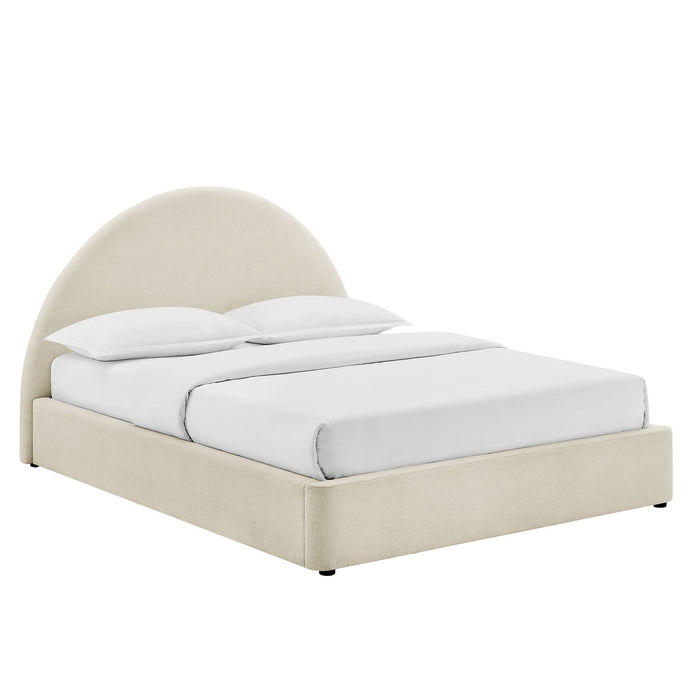 Modway Resort Upholstered Fabric Storage Platform Bed Frame in Queen - front view 13