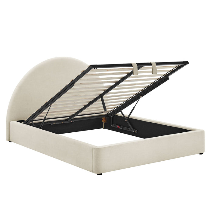 Modway Resort Upholstered Fabric Storage Platform Bed Frame in Queen - angled view 33