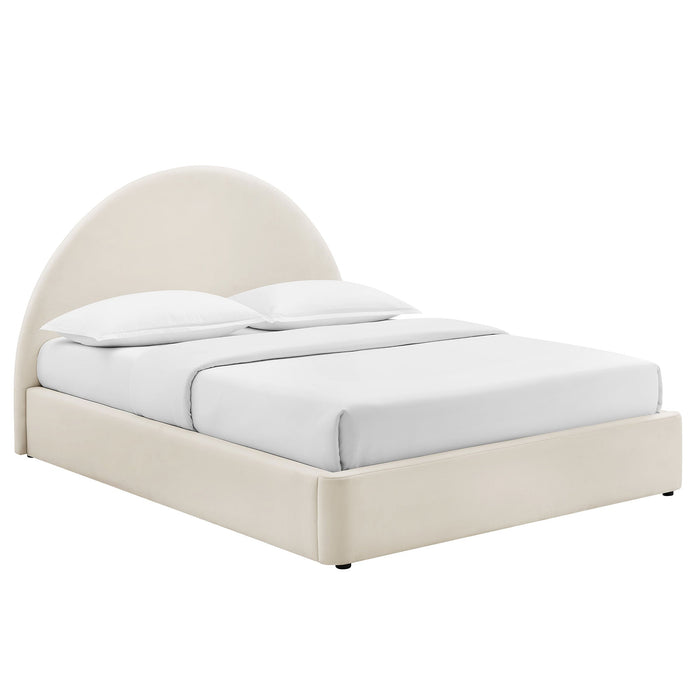 Modway Resort Arched Performance Velvet Storage Platform Bed Frame in King - front view 15