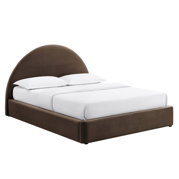 Modway Resort Arched Performance Velvet Storage Platform Bed Frame in King - front view
