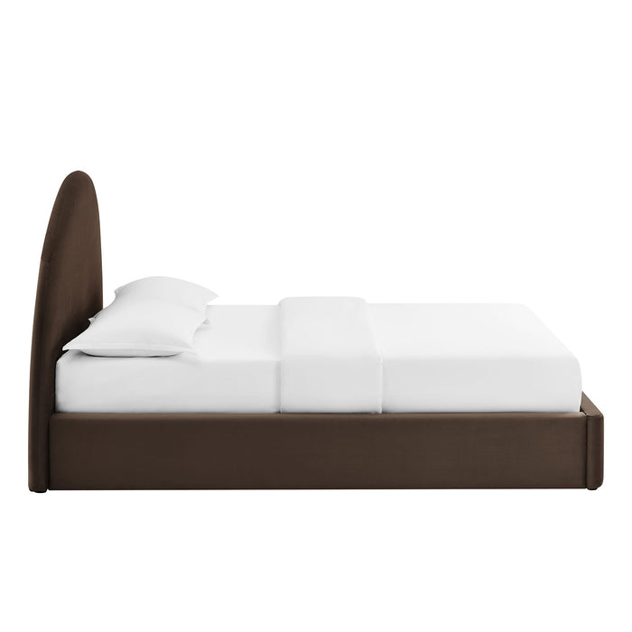 Modway Resort Arched Performance Velvet Storage Platform Bed Frame in King - side view