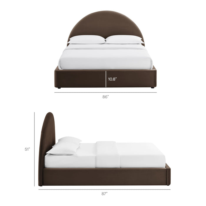 Modway Resort Arched Performance Velvet Storage Platform Bed Frame in King - dimensions and specifications 152