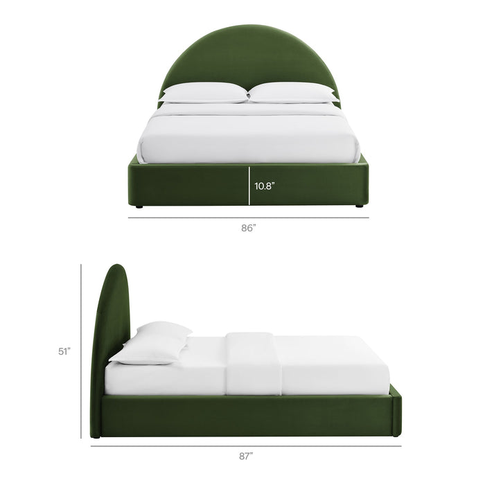 Modway Resort Arched Performance Velvet Storage Platform Bed Frame in King - dimensions and specifications 172