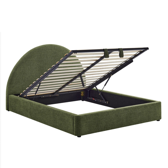 Modway Resort Upholstered Fabric Storage Platform Bed Frame in King - angled view 39