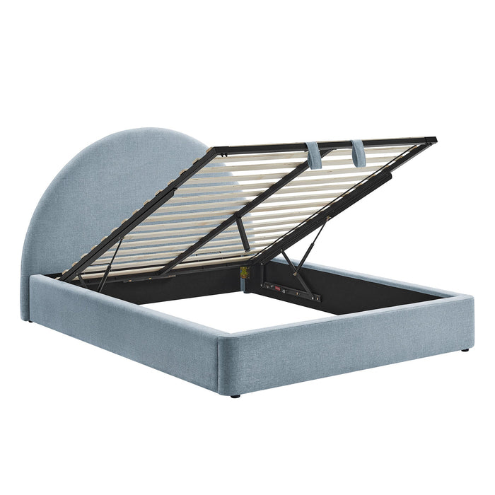 Modway Resort Upholstered Fabric Storage Platform Bed Frame in King - angled view 37