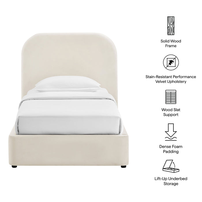 Modway Keynote Performance Velvet Storage Platform Bed Frame in Twin - dimensions and specifications 189