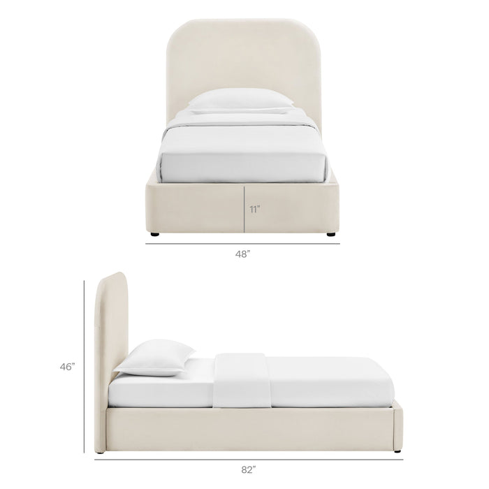 Modway Keynote Performance Velvet Storage Platform Bed Frame in Twin - dimensions and specifications 190