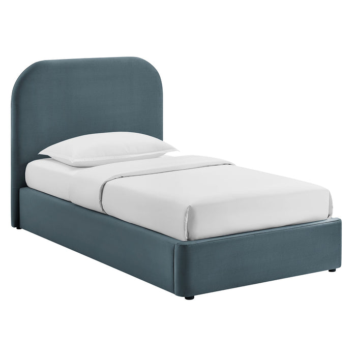 Modway Keynote Performance Velvet Storage Platform Bed Frame in Twin - front view 8