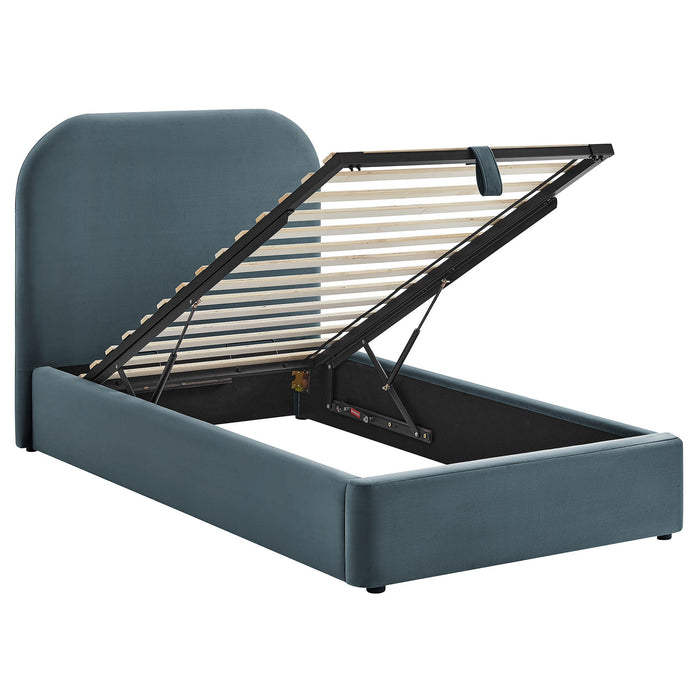 Modway Keynote Performance Velvet Storage Platform Bed Frame in Twin - angled view 28
