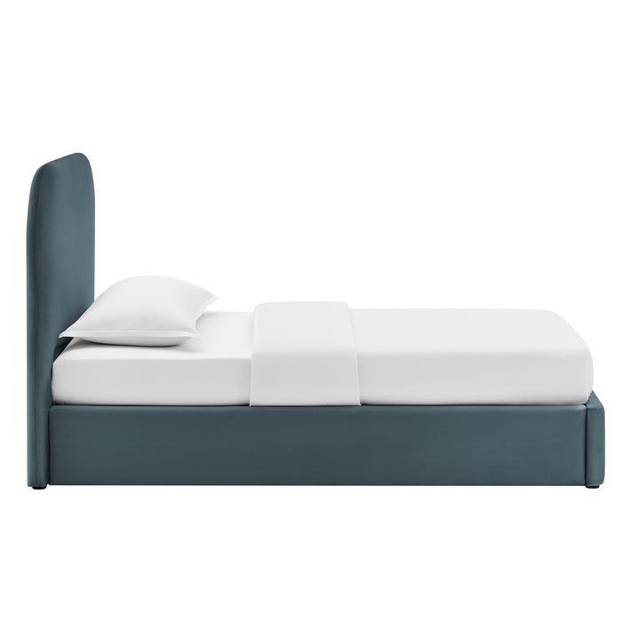 Modway Keynote Performance Velvet Storage Platform Bed Frame in Twin - side view 48