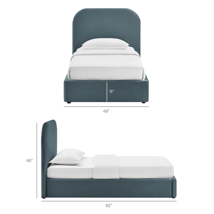 Modway Keynote Performance Velvet Storage Platform Bed Frame in Twin - dimensions and specifications 196