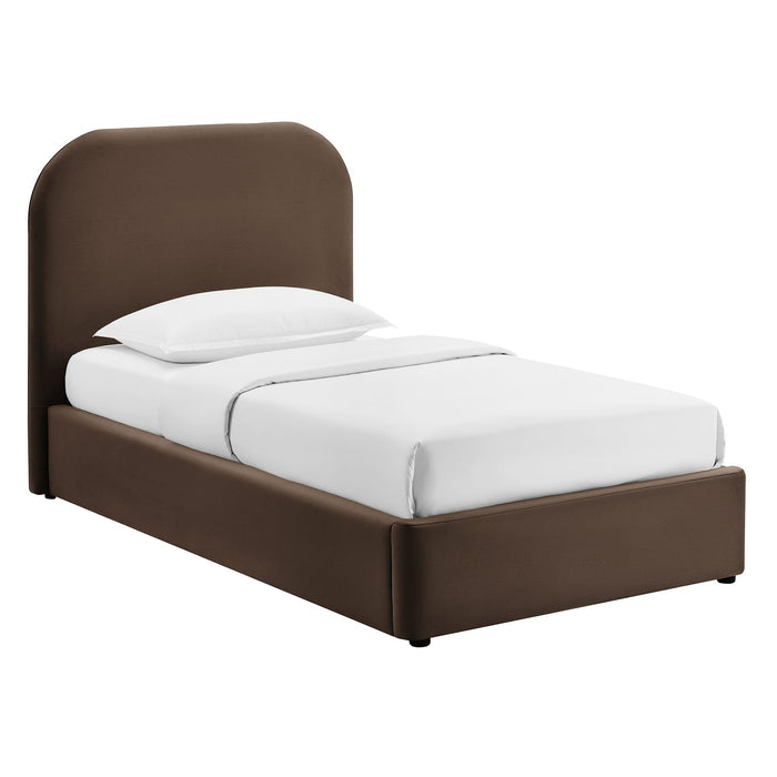 Modway Keynote Performance Velvet Storage Platform Bed Frame in Twin - front view 6