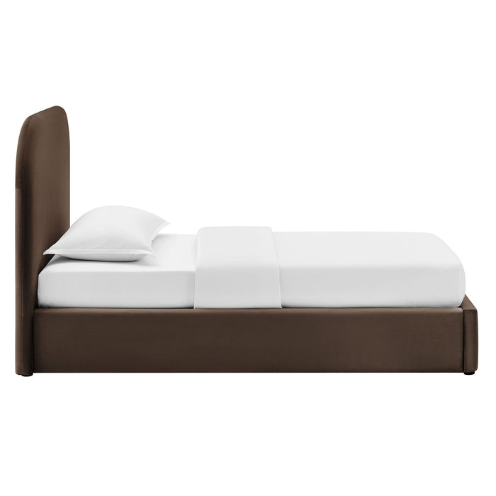 Modway Keynote Performance Velvet Storage Platform Bed Frame in Twin - side view 46