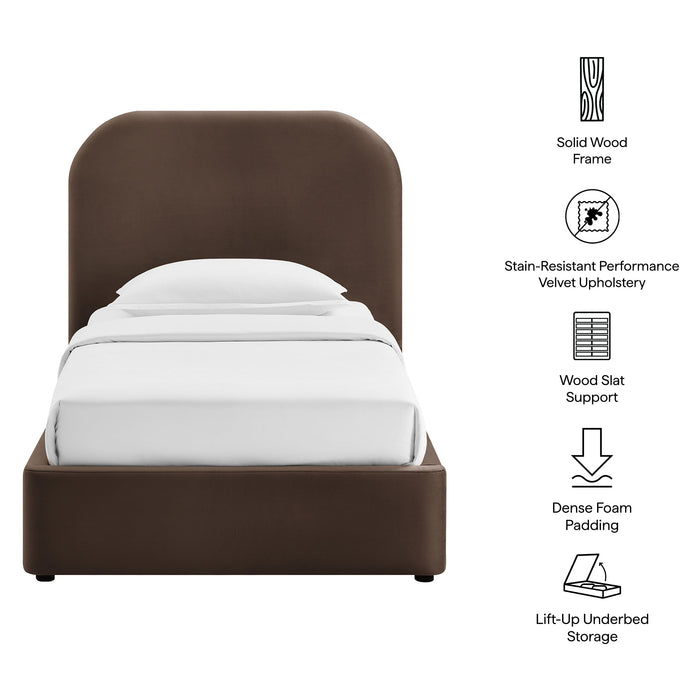 Modway Keynote Performance Velvet Storage Platform Bed Frame in Twin - dimensions and specifications 191
