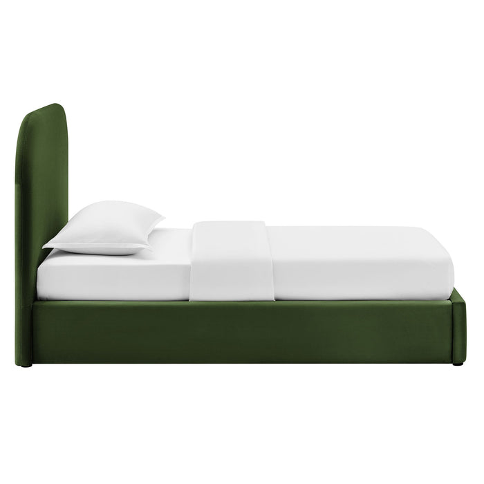 Modway Keynote Performance Velvet Storage Platform Bed Frame in Twin - side view 47