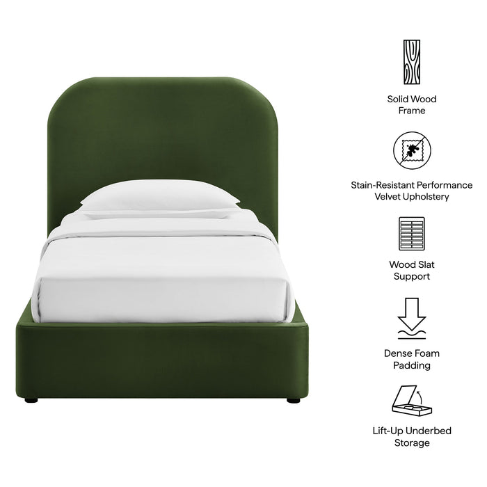 Modway Keynote Performance Velvet Storage Platform Bed Frame in Twin - dimensions and specifications 193