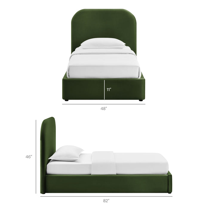 Modway Keynote Performance Velvet Storage Platform Bed Frame in Twin - dimensions and specifications 194
