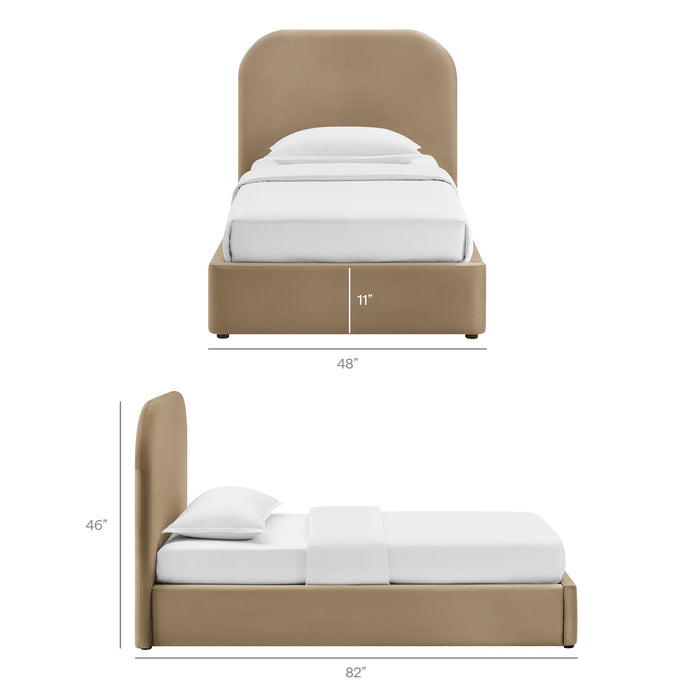 Modway Keynote Performance Velvet Storage Platform Bed Frame in Twin - dimensions and specifications 184