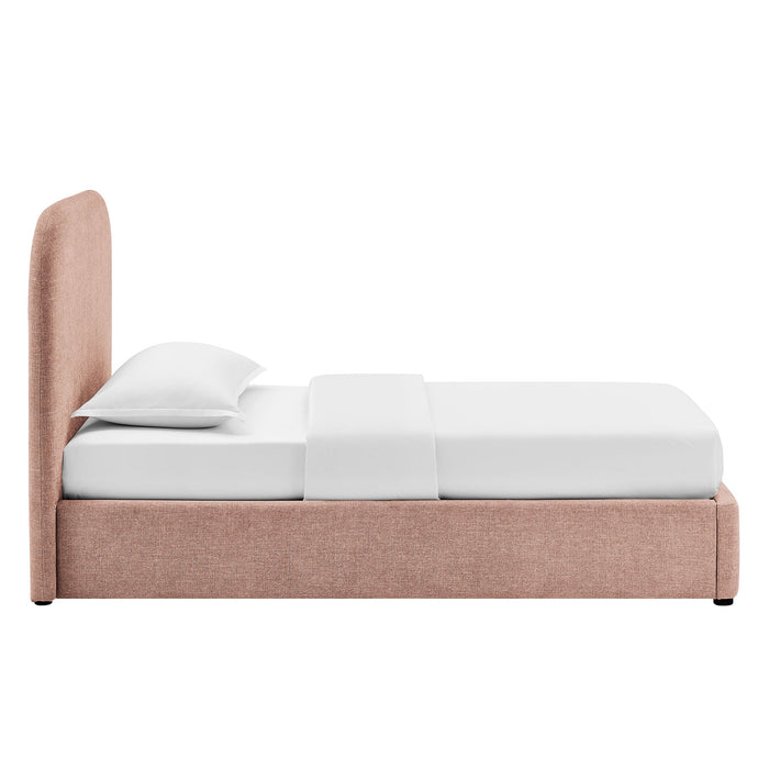 Modway Keynote Fabric Upholstered Storage Platform Bed Frame in Twin - side view 48