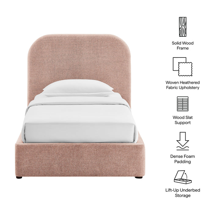 Modway Keynote Fabric Upholstered Storage Platform Bed Frame in Twin - dimensions and specifications 195