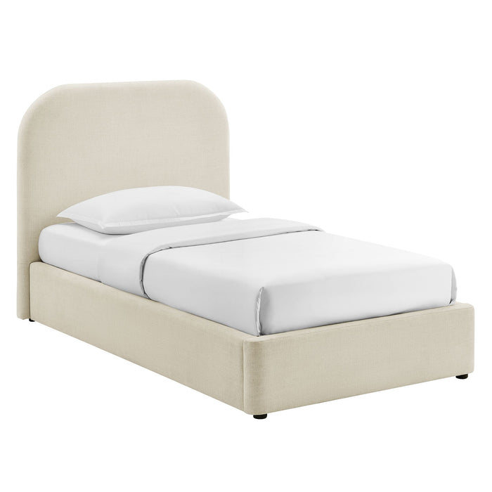 Modway Keynote Fabric Upholstered Storage Platform Bed Frame in Twin - front view 5