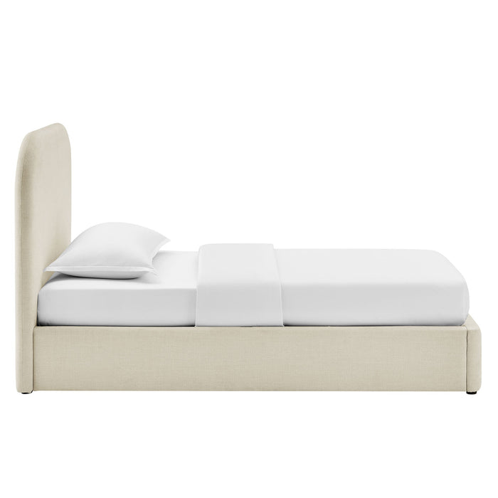 Modway Keynote Fabric Upholstered Storage Platform Bed Frame in Twin - side view 45